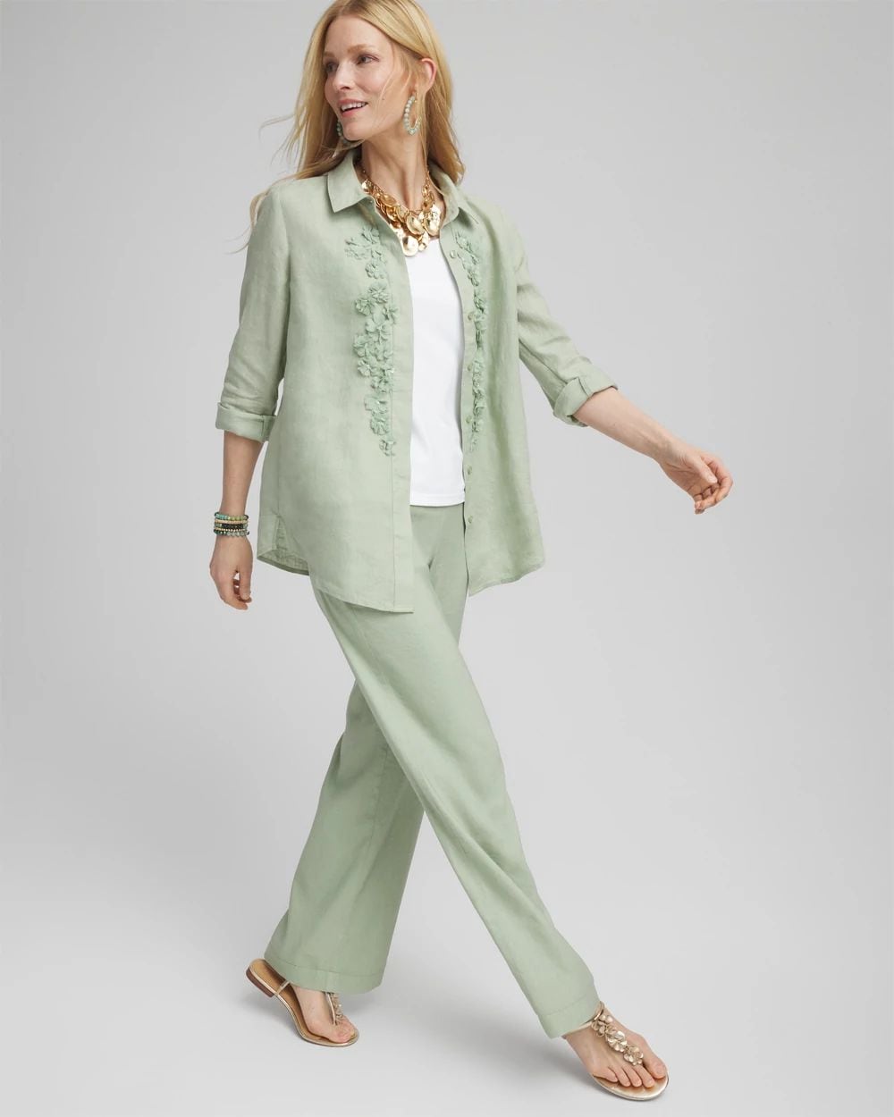Floral Cutout 3D Linen Shirt | Chico's